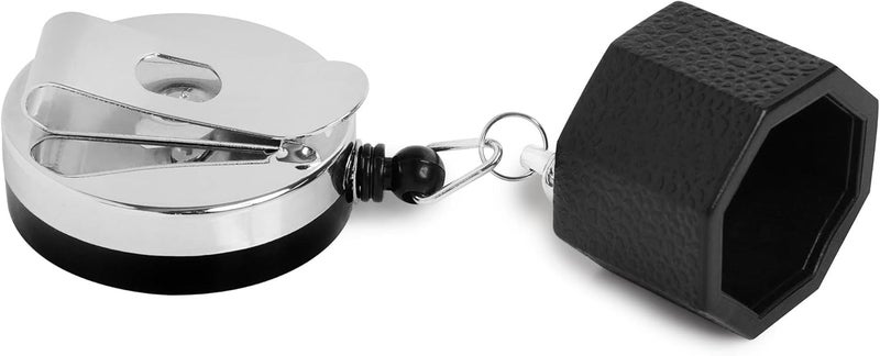okko Retractable Octagon 8-Ball Chalker Billiard Pool Cue Chalk Holder with Belt Clip Black + 1 tube/5pcs of Predator Chalk - Image 3